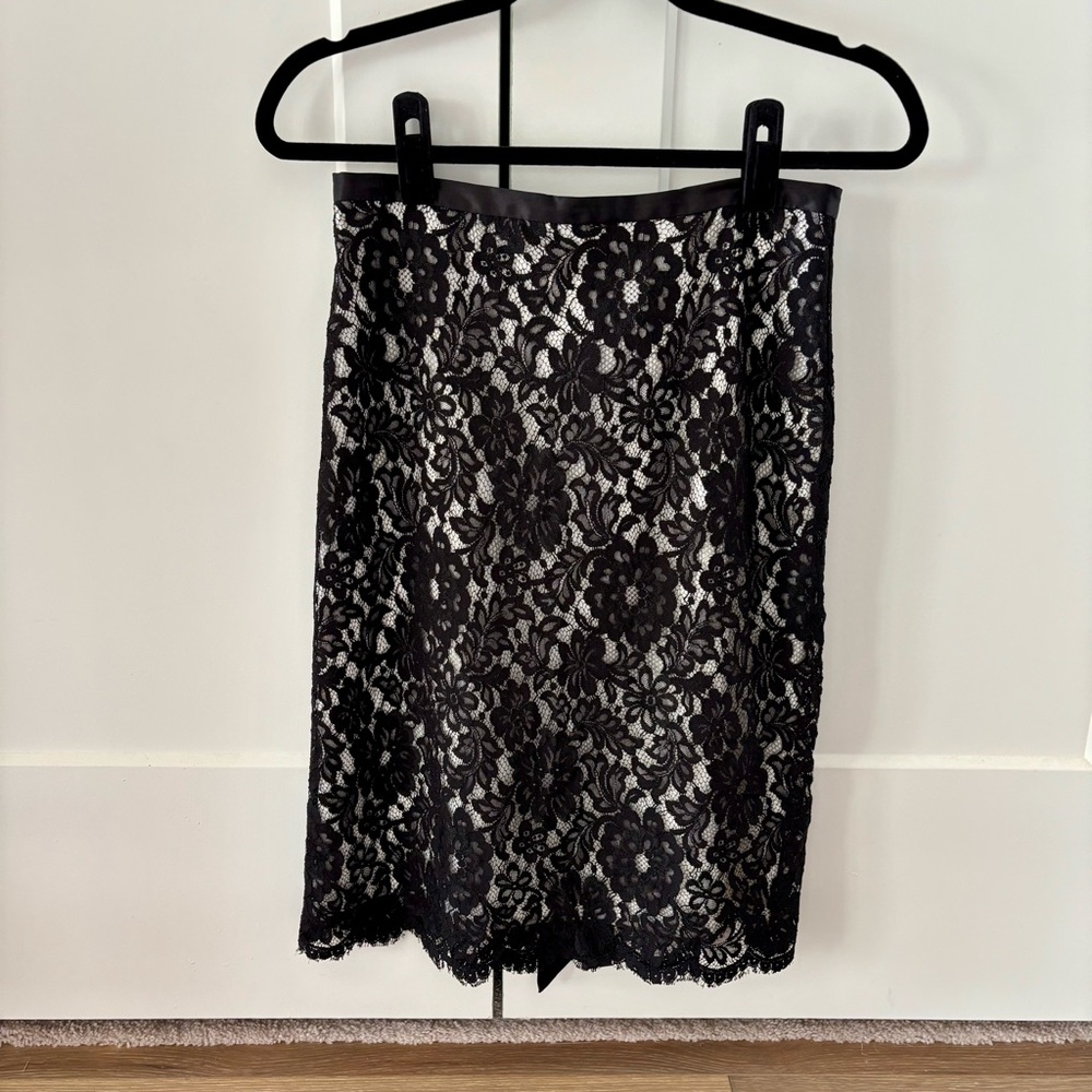 Tadashi Shoji Black Lace Pencil Skirt